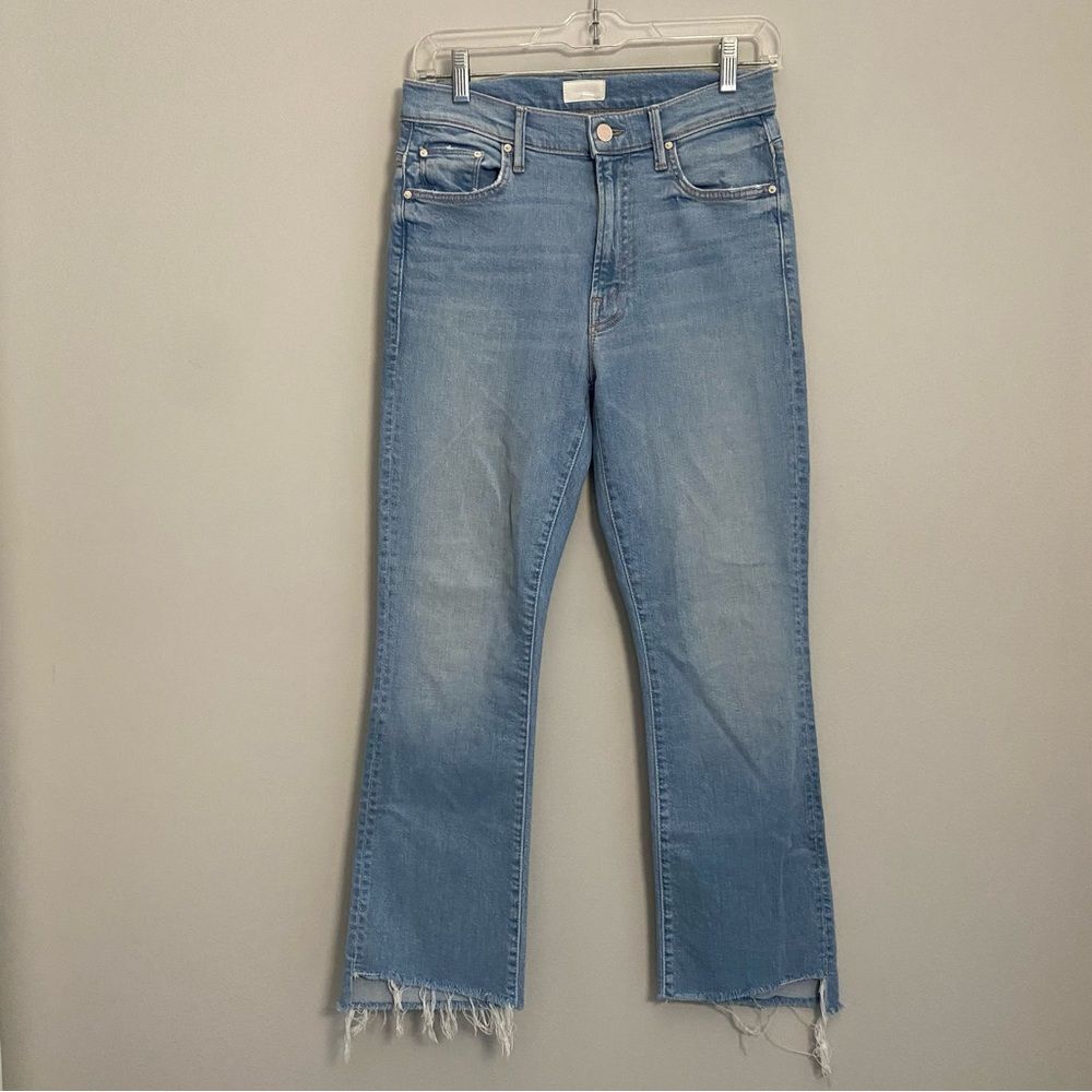 MOTHER The Insider Crop Step Fray Flared Jeans in Fresh Catch